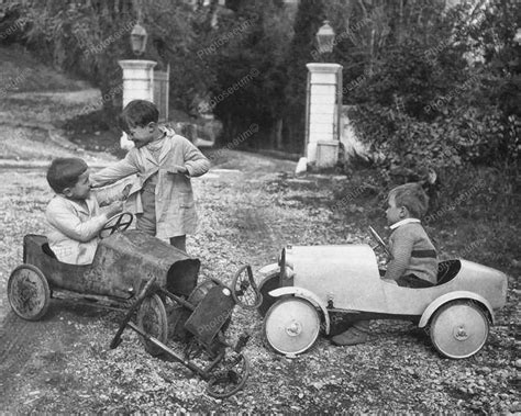 Children In Pedal Push Cars Playing Vintage 8x10 Reprint Of Old Photo