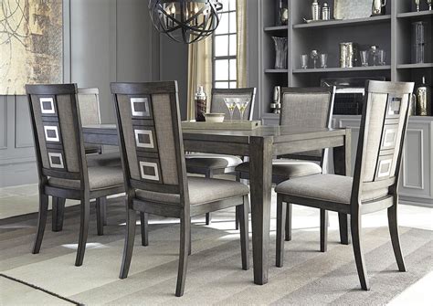 Table size = width x length. Lancaster's Furniture To Go!! Chadoni Gray Rectangular ...