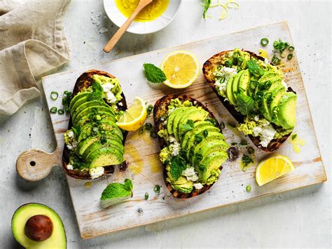 Crushed Avocado On Grilled Sourdough With Mint And Ricotta Australian