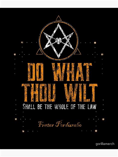 Crowley Do What Thou Wilt Satanic Design Poster For Sale By