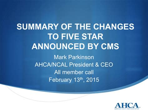 Five Star Changes Feb 2015