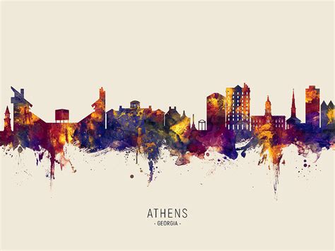 Athens Georgia Skyline Digital Art By Michael Tompsett Fine Art America