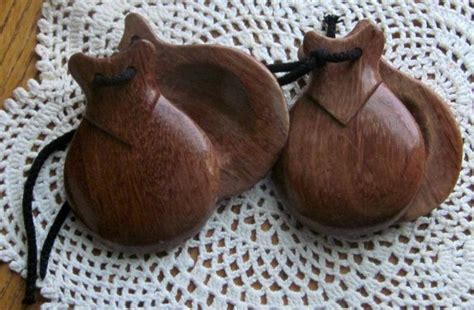 Vintage Wooden Castanets Spanish Percussion Musical Etsy Castanets