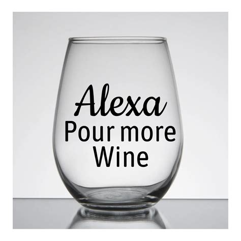 20 Oz Stemless Wine Glass Alexa Pour More Wine Permanent Etsy