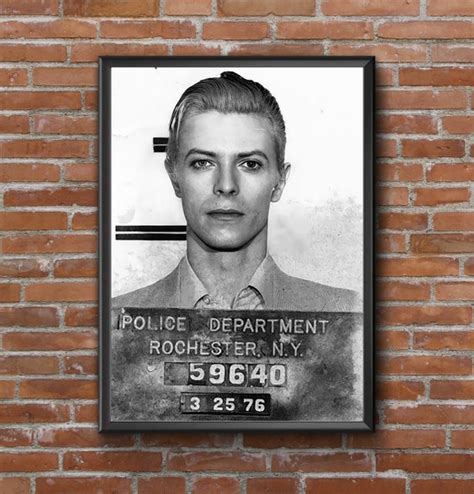 David Bowie Mugshot Print Rochester Police Department 1976 Etsy
