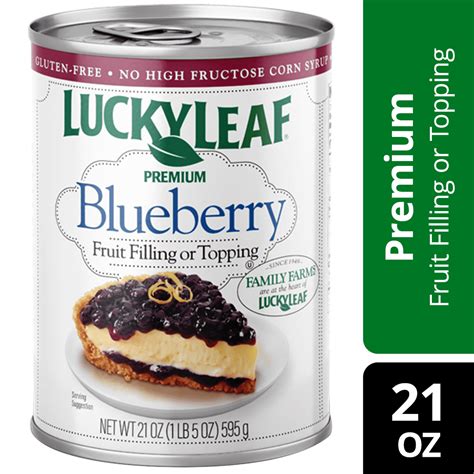 lucky leaf premium blueberry fruit filling and topping 21 oz can