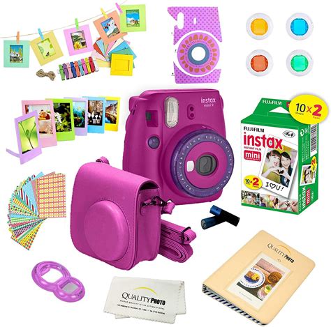 Fujifilm Instax Mini 9 Instant Camera Purple W Film And Accessories