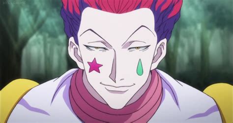 Hisoka Anime Character With Red Hair And Green Eyes