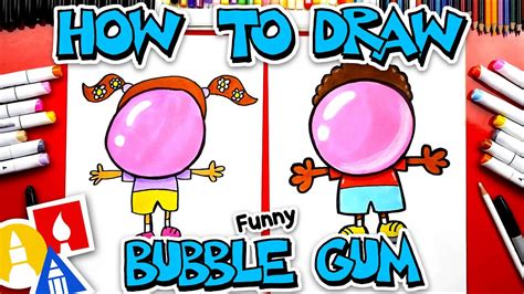 How To Draw A Kid Blowing A Giant Bubblegum Bubble Youtube