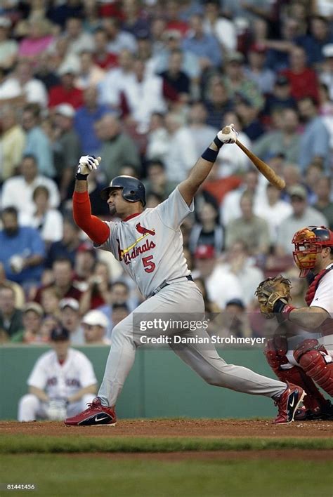 St Louis Cardinals Albert Pujols In Action At Bat Vs Boston Red