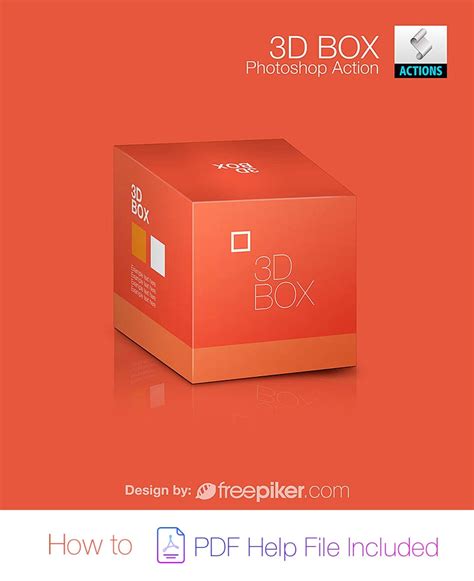 Freepiker Realistic D Box Photoshop Action