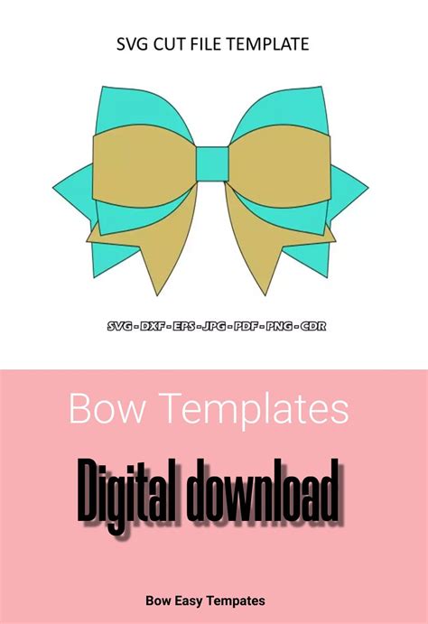 3D Svg Bow Templates in 2021 | Bow template, Templates, Scrapbook crafts