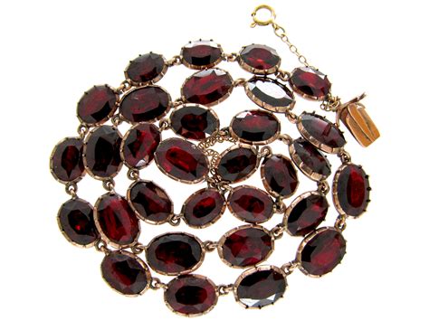 Georgian Flat Cut Garnet Necklace The Antique Jewellery Company