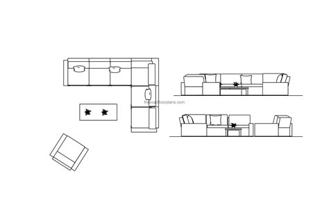 Modern Living Room Furniture Cad Blocks