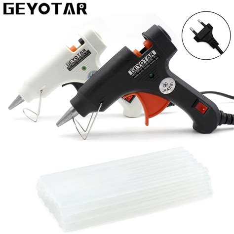 Geyotar 20w Eu Plug Hot Melt Glue Gun With Free 20pcs 7mm Glue Stick
