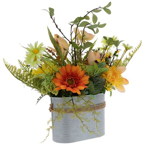 Artificial silk flowers are the perfect alternative to fresh flowers. Orange & Yellow Flower Arrangement | Hobby Lobby | 1220664 ...