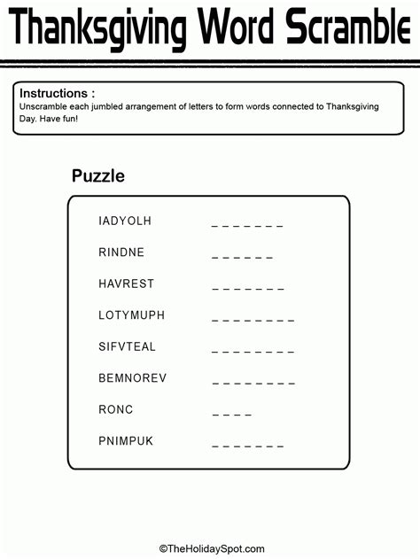 Printable Jumble Puzzles With Answers Printable