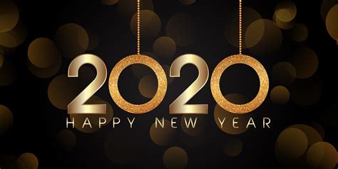 Glittery Style Happy New Year Banner Design 687063 Vector Art At Vecteezy