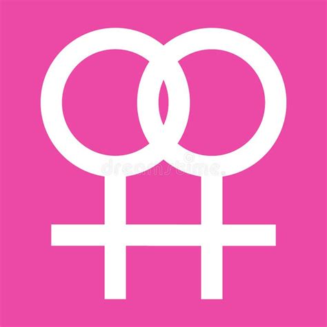 Símbolo Lesbiano Con Fondo De Color Rosa Icono De Orientación Sexual Lesbiana Signo De Género