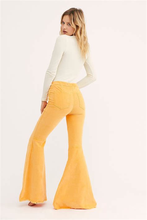 Pull On Corduroy Flare In 2021 Yellow Outfit Flares Yellow Bell Bottoms