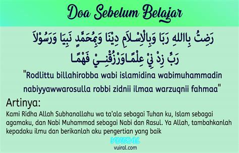 Doa Islam Sebelum Dan Sesudah Belajar Arab Latin Dan Artinya Vuiral