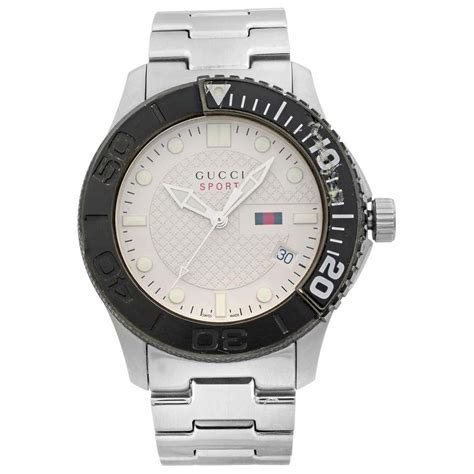 Gucci G Timeless Silver Checkered Dial Steel Plastic Mens Quartz Watch