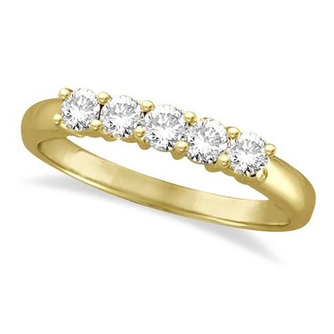 Lot Five Stone Diamond Ring Anniversary Band 14k Yellow Gold 050ctw