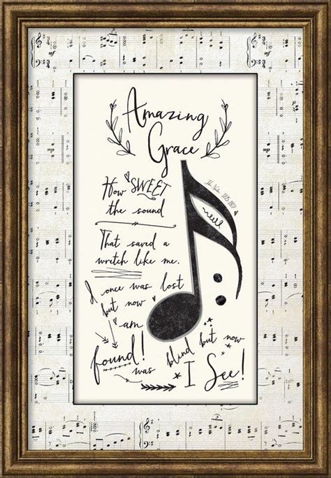 Amazing Grace Framed Textual Art Sheet Music Art Sheet Music Crafts