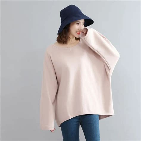 2017 Autumn Women Oversized T Shirt Korean Fashion Casual Loose Solid