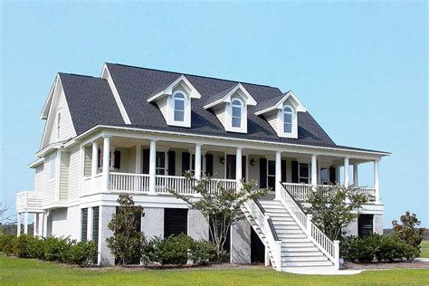 Plan 9143gu Raised Low Country Classic With Elevator Beach House