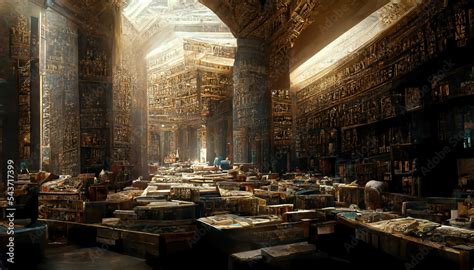 Ilustrace „ai Generated Image Depicting Inside Of The Ancient Library
