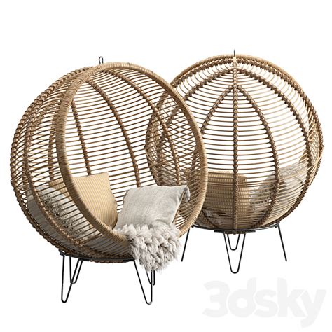 Rattan Cocoon Chair Cox And Cox Arm Chair 3d Models
