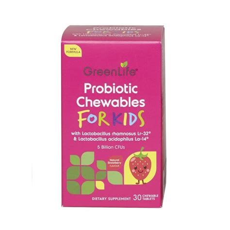 Greenlife Probiotic Chewables For Kids 30 Chewable Tablets Greenlife