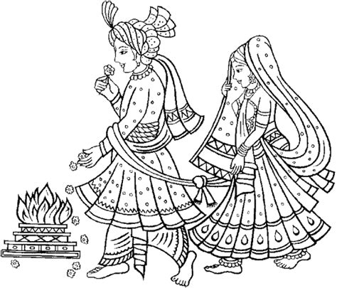 Hindu Wedding Symbols Clip Art Colour