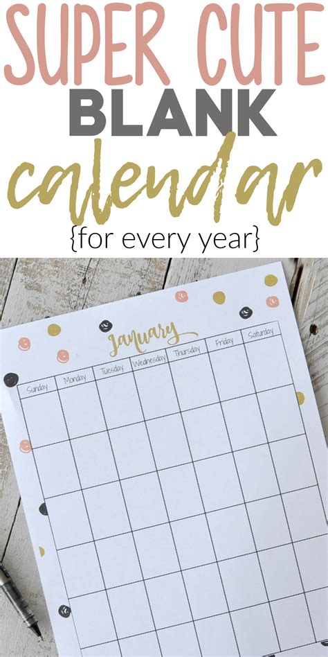 Free Vertical Printable Monthly Calendar Keeping Life Sane