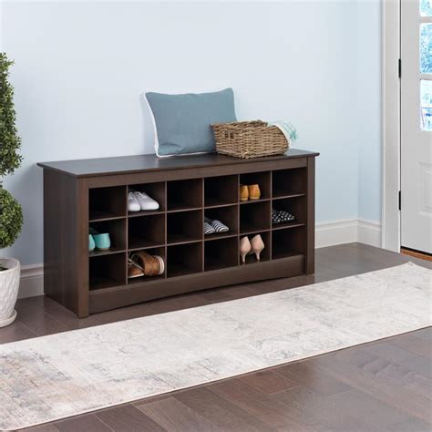 From coat trees to a shoe storage bench…an organized, welcoming entryway starts here open the door to a neat and inviting foyer, with a stylish shoe storage bench and entryway organizers! Prepac Entryway Shoe Storage Cubbie Bench Espresso ESS-4824