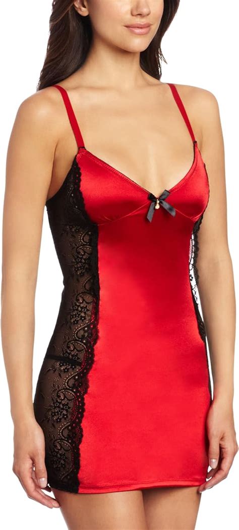Seven Til Midnight Womens Stunning Chemise Red Large Lingerie Sexy Clothing