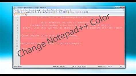 How To Change Notepad Background And Font Color Change Notepad