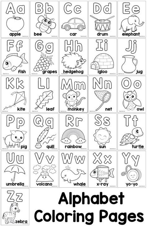 Alphabet Coloring Pages Easy Peasy Learners In 2020 Alphabet