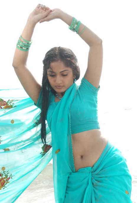 Hot Hop Madhavi Latha In Blue Saree