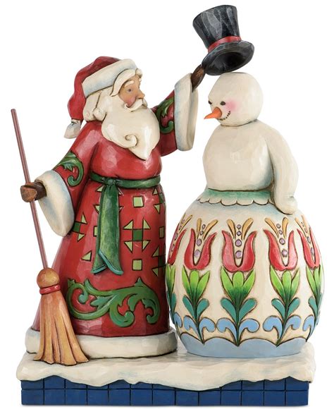 Jim Shore Collectible Figurine Santa Making Snowman Holiday Lane