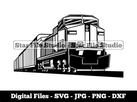 Freight Train 5 Svg Train Svg Locomotive Svg Train Png Etsy