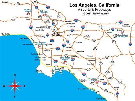 Los Angeles Freeway Map City Sightseeing Tours Map Of Southern