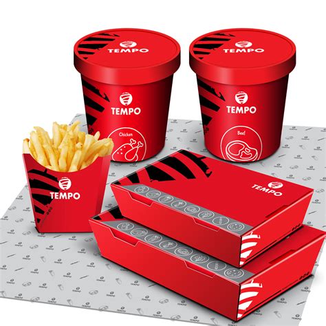 Traditional Feminine Fast Food Restaurant Packaging Design For Tempo