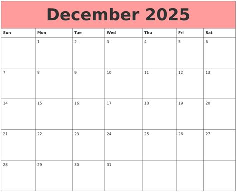 December 2025 Calendars That Work