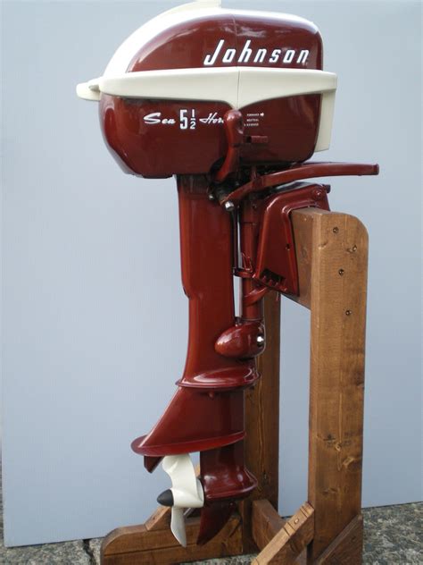 Pin outboard motor stand on pinterest. 57 Johnson | Classic wooden boats, Vintage boats, Outboard motor stand