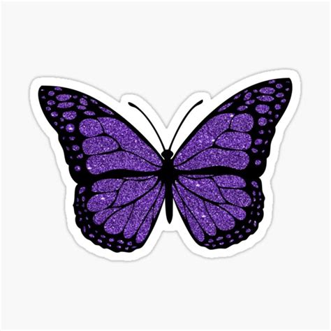 purple glitter butterfly sticker for sale by katedmz redbubble