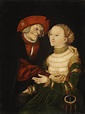 Lucas Cranach il Vecchio (1472–1553) Old man and young woman 1522 olio ...
