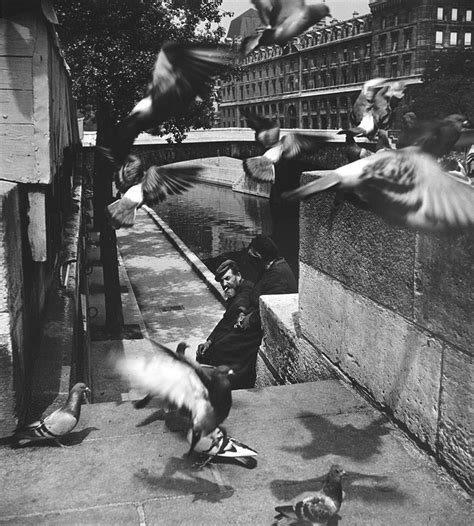 Louis Stettner Clochard Et Pigeons Près Du Pont Neuf Paris C1950