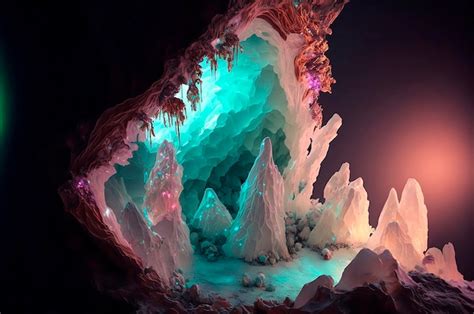 Premium Photo Mystery Colorful Crystal Cave